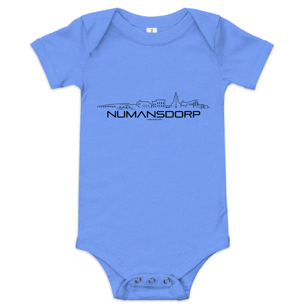 Baby Rompertje Numansdorp uniek cadeau voor baby geboren in Numansdorp geschenk van WoodWideCities