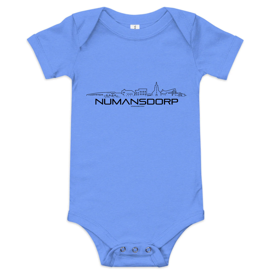 Baby Rompertje Numansdorp uniek cadeau voor baby geboren in Numansdorp geschenk van WoodWideCities