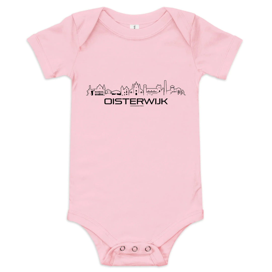 Baby Rompertje Oisterwijk uniek cadeau voor baby geboren in Oisterwijk geschenk van WoodWideCities