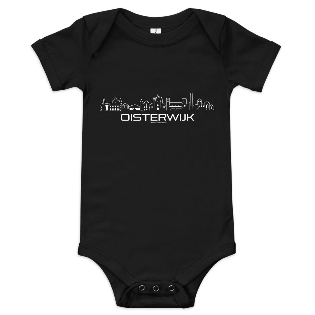 Baby Rompertje Oisterwijk uniek cadeau voor baby geboren in Oisterwijk geschenk van WoodWideCities