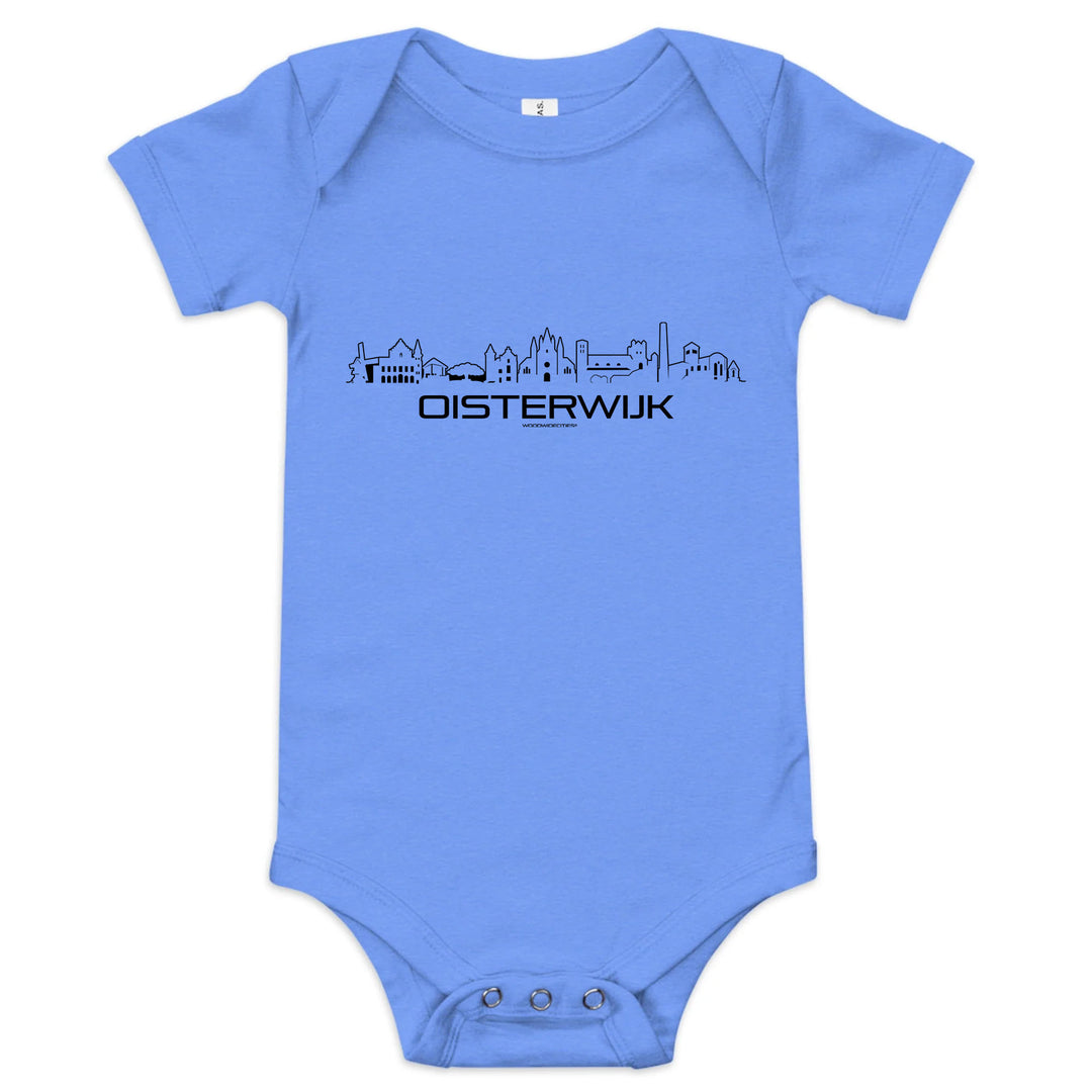 Baby Rompertje Oisterwijk uniek cadeau voor baby geboren in Oisterwijk geschenk van WoodWideCities