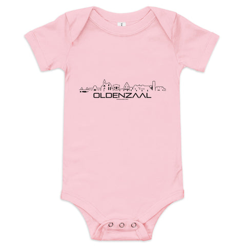 Baby Rompertje Oldenzaal Pink 3-6m houten cadeau decoratie relatiegeschenk van WoodWideCities