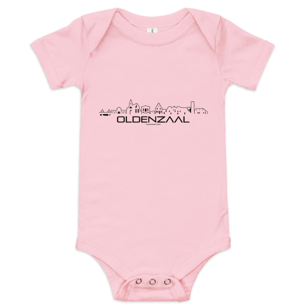 Baby Rompertje Oldenzaal Pink 3-6m houten cadeau decoratie relatiegeschenk van WoodWideCities