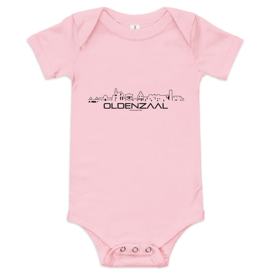 Baby Rompertje Oldenzaal Pink 3-6m houten cadeau decoratie relatiegeschenk van WoodWideCities