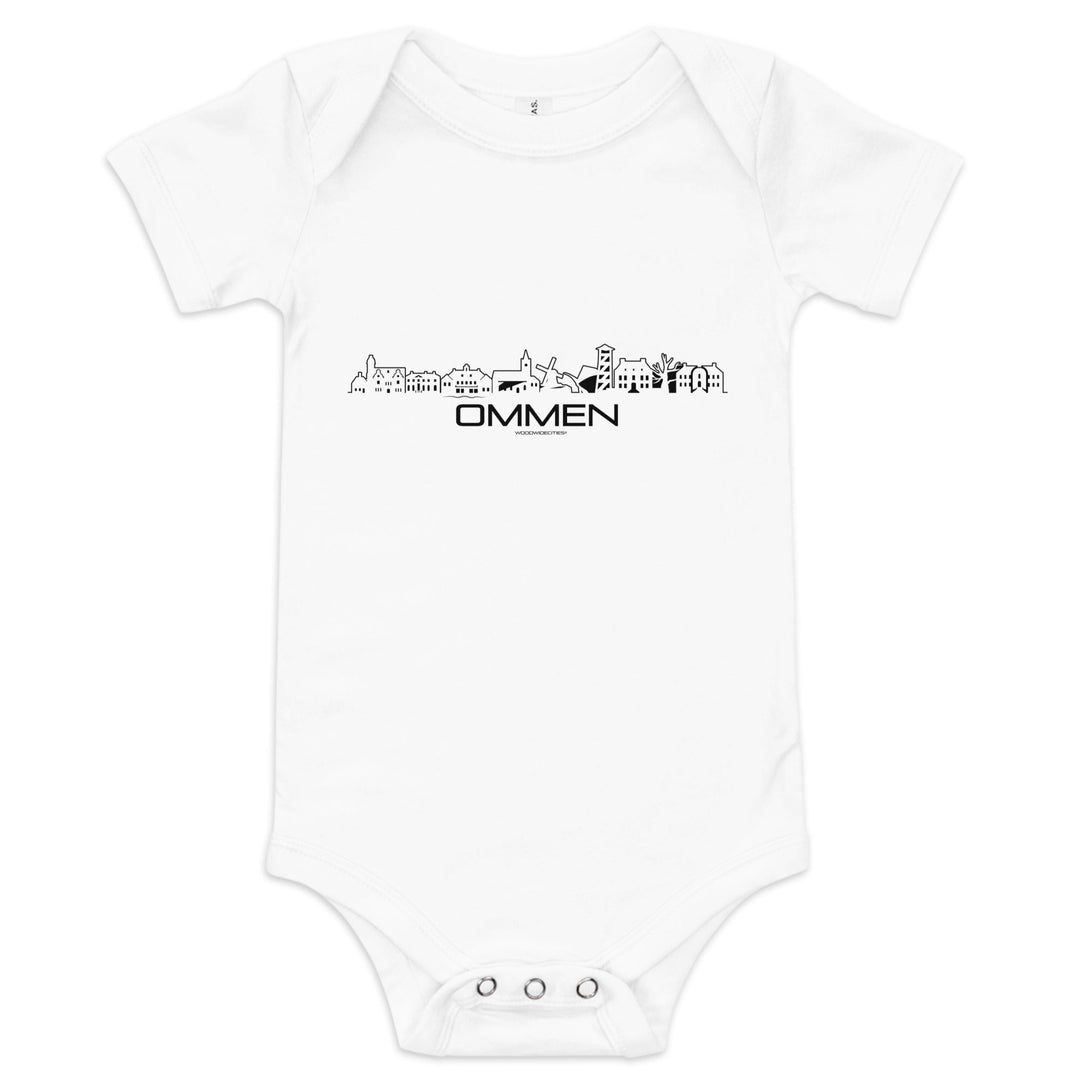 Baby Rompertje Ommen White 3-6m houten cadeau decoratie relatiegeschenk van WoodWideCities