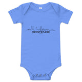 Baby Rompertje Oostende Heather Columbia Blue 3-6m houten cadeau decoratie relatiegeschenk van WoodWideCities