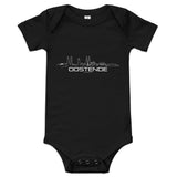 Baby Rompertje Oostende Black 3-6m houten cadeau decoratie relatiegeschenk van WoodWideCities