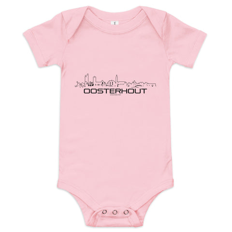 Baby Rompertje Oosterhout Pink 3-6m houten cadeau decoratie relatiegeschenk van WoodWideCities