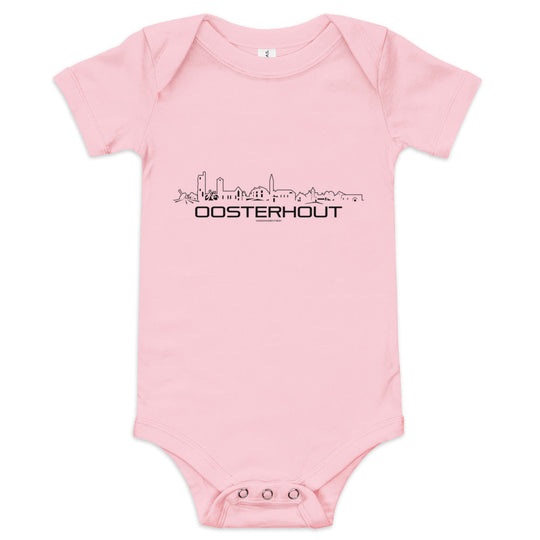 Baby Rompertje Oosterhout Pink 3-6m houten cadeau decoratie relatiegeschenk van WoodWideCities