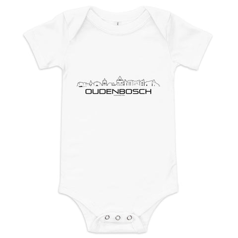 Baby Rompertje Oudenbosch White 3-6m houten cadeau decoratie relatiegeschenk van WoodWideCities