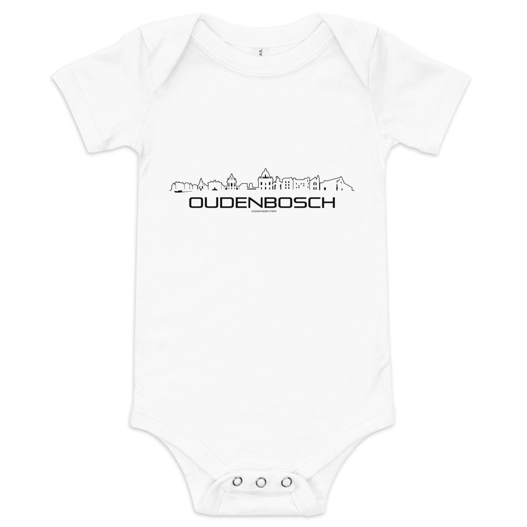 Baby Rompertje Oudenbosch White 3-6m houten cadeau decoratie relatiegeschenk van WoodWideCities