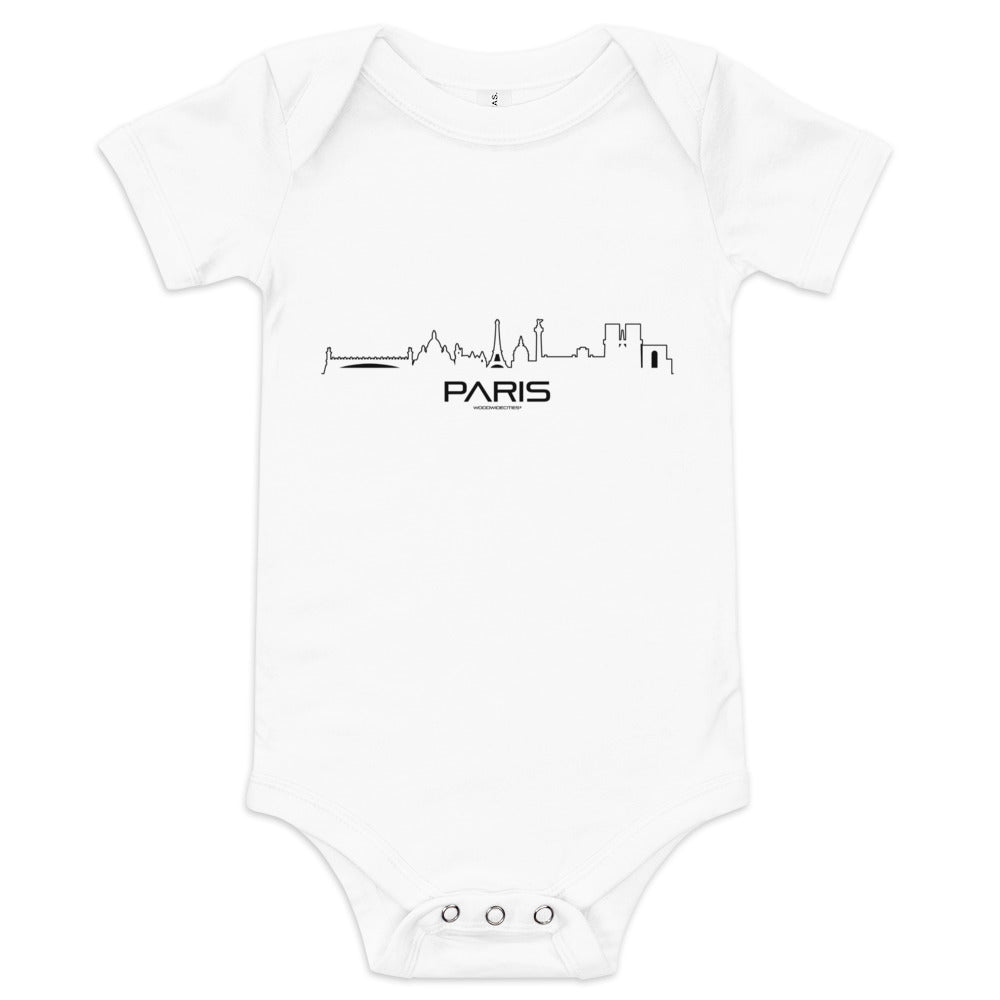 Baby Rompertje Parijs houten cadeau decoratie relatiegeschenk van WoodWideCities