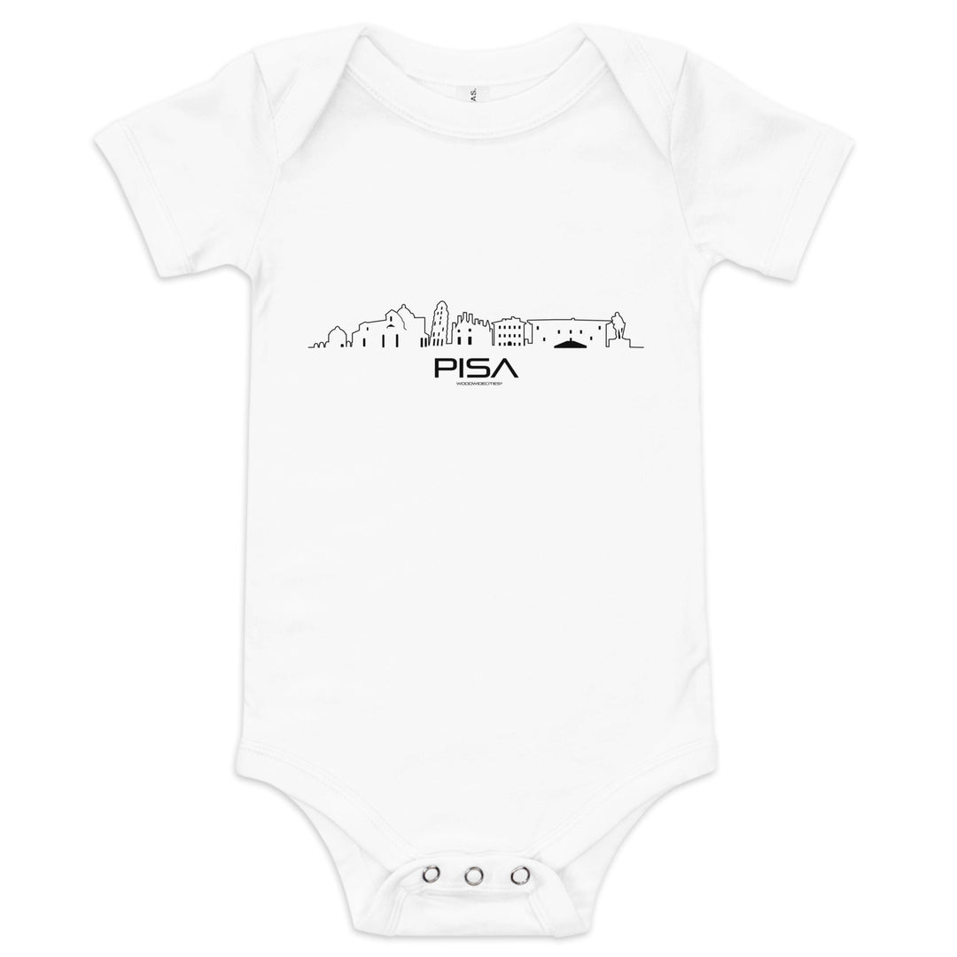 Baby Rompertje Pisa White 3-6m houten cadeau decoratie relatiegeschenk van WoodWideCities