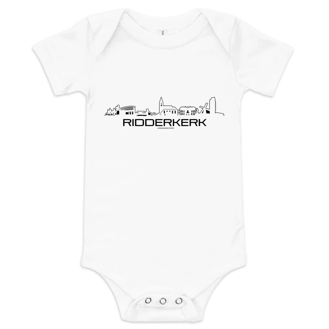 Baby Rompertje Ridderkerk uniek cadeau voor baby geboren in Ridderkerk geschenk van WoodWideCities