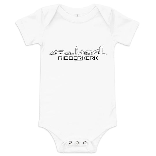 Baby Rompertje Ridderkerk uniek cadeau voor baby geboren in Ridderkerk geschenk van WoodWideCities