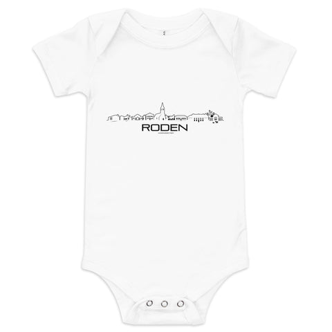 Baby Rompertje Roden White 3-6m houten cadeau decoratie relatiegeschenk van WoodWideCities