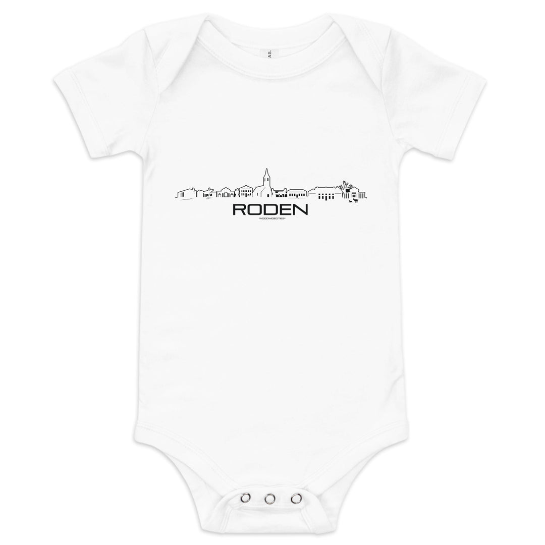 Baby Rompertje Roden White 3-6m houten cadeau decoratie relatiegeschenk van WoodWideCities
