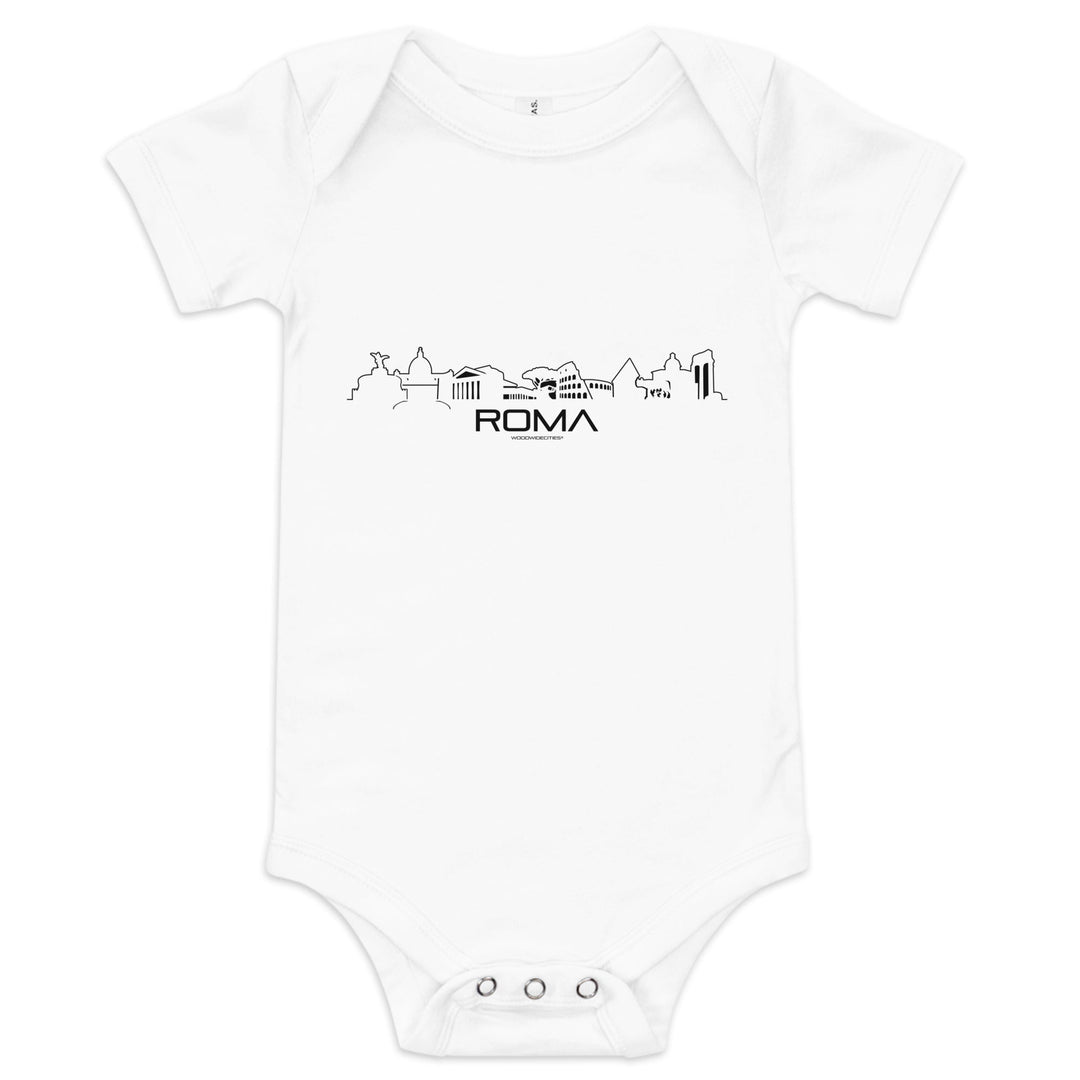Baby Rompertje Rome White 3-6m houten cadeau decoratie relatiegeschenk van WoodWideCities