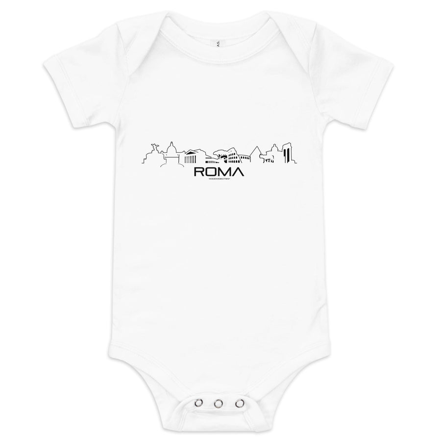 Baby Rompertje Rome White 3-6m houten cadeau decoratie relatiegeschenk van WoodWideCities