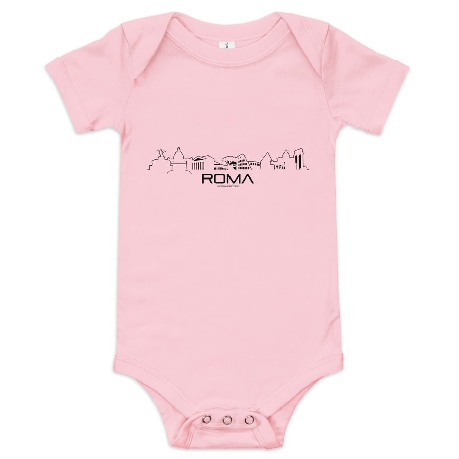Baby Rompertje Rome Pink 3-6m houten cadeau decoratie relatiegeschenk van WoodWideCities