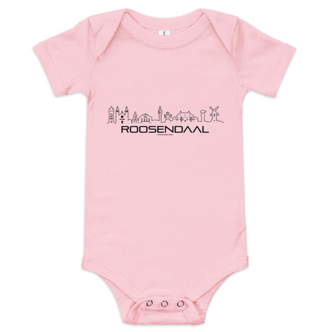 Baby Rompertje Roosendaal Pink 3-6m houten cadeau decoratie relatiegeschenk van WoodWideCities