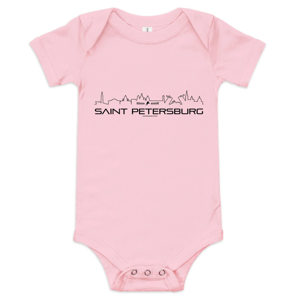 Baby Rompertje Saint Petersburg uniek cadeau voor baby geboren in Saint Petersburg geschenk van WoodWideCities