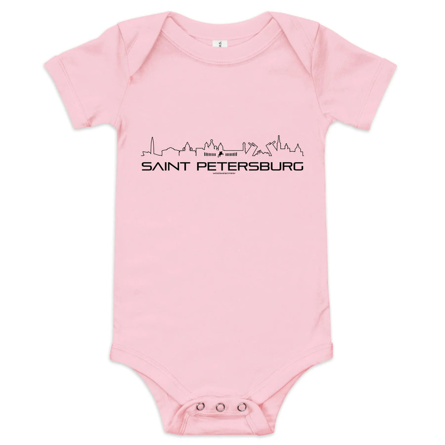Baby Rompertje Saint Petersburg uniek cadeau voor baby geboren in Saint Petersburg geschenk van WoodWideCities