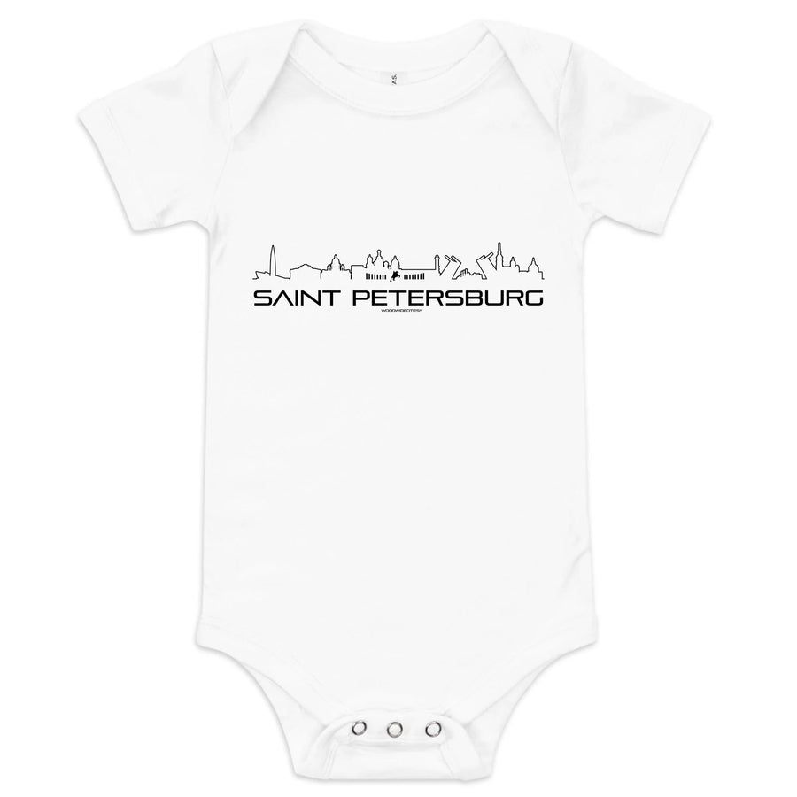 Baby Rompertje Saint Petersburg uniek cadeau voor baby geboren in Saint Petersburg geschenk van WoodWideCities