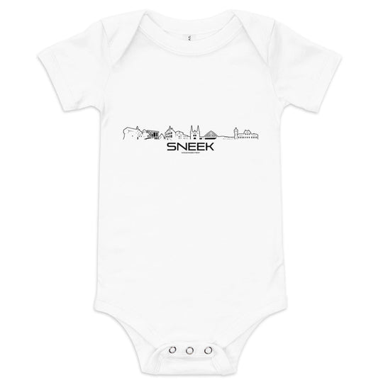 Baby Rompertje Sneek White 3-6m houten cadeau decoratie relatiegeschenk van WoodWideCities