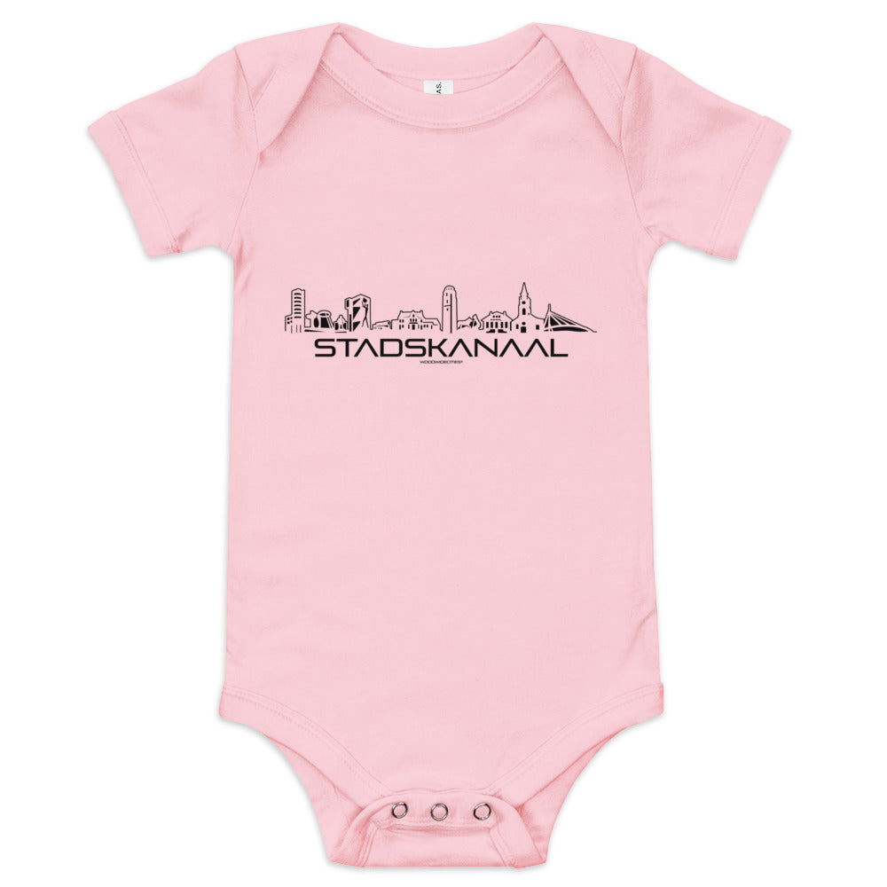 Baby Rompertje Stadskanaal houten cadeau decoratie relatiegeschenk van WoodWideCities