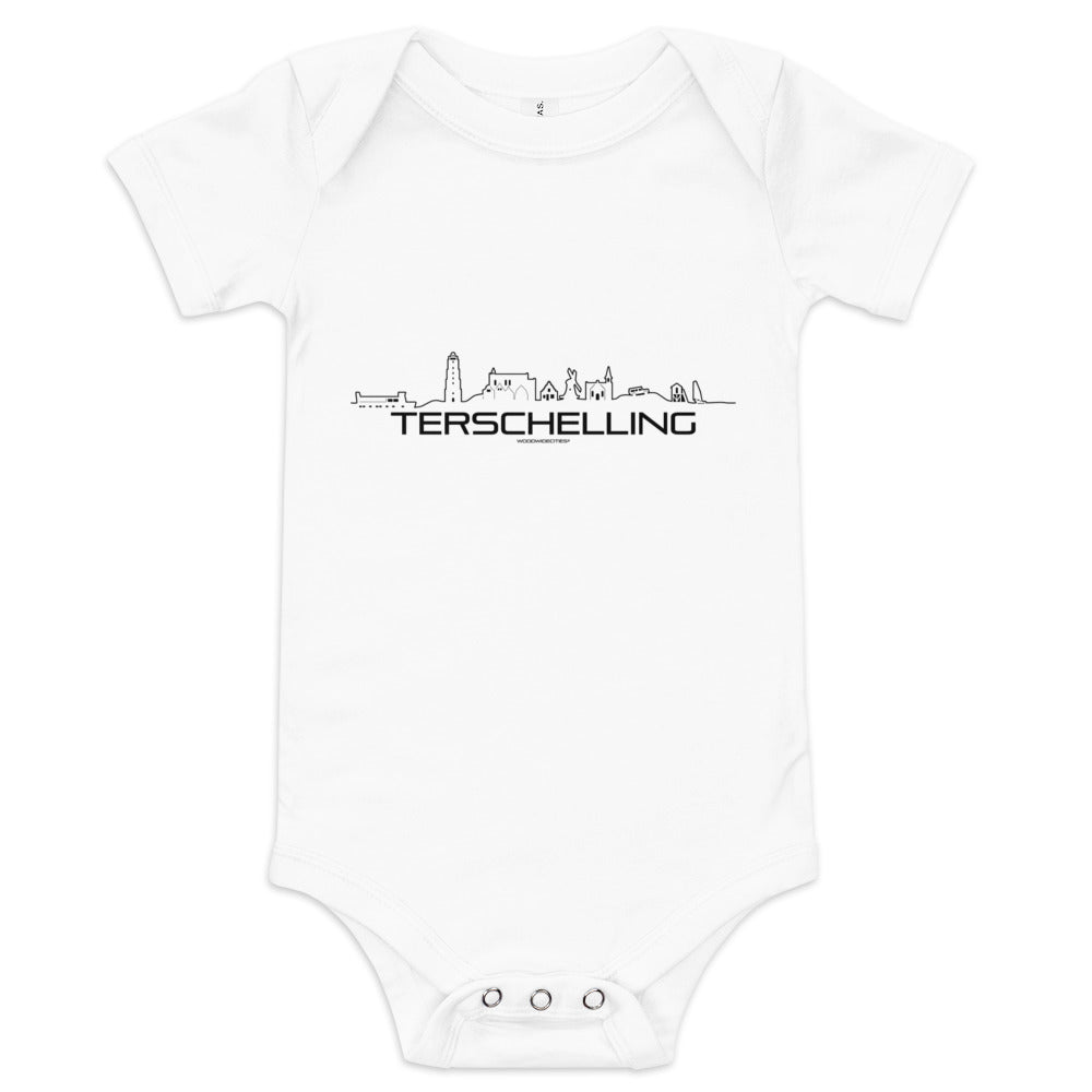 Baby Rompertje Terschelling houten cadeau decoratie relatiegeschenk van WoodWideCities