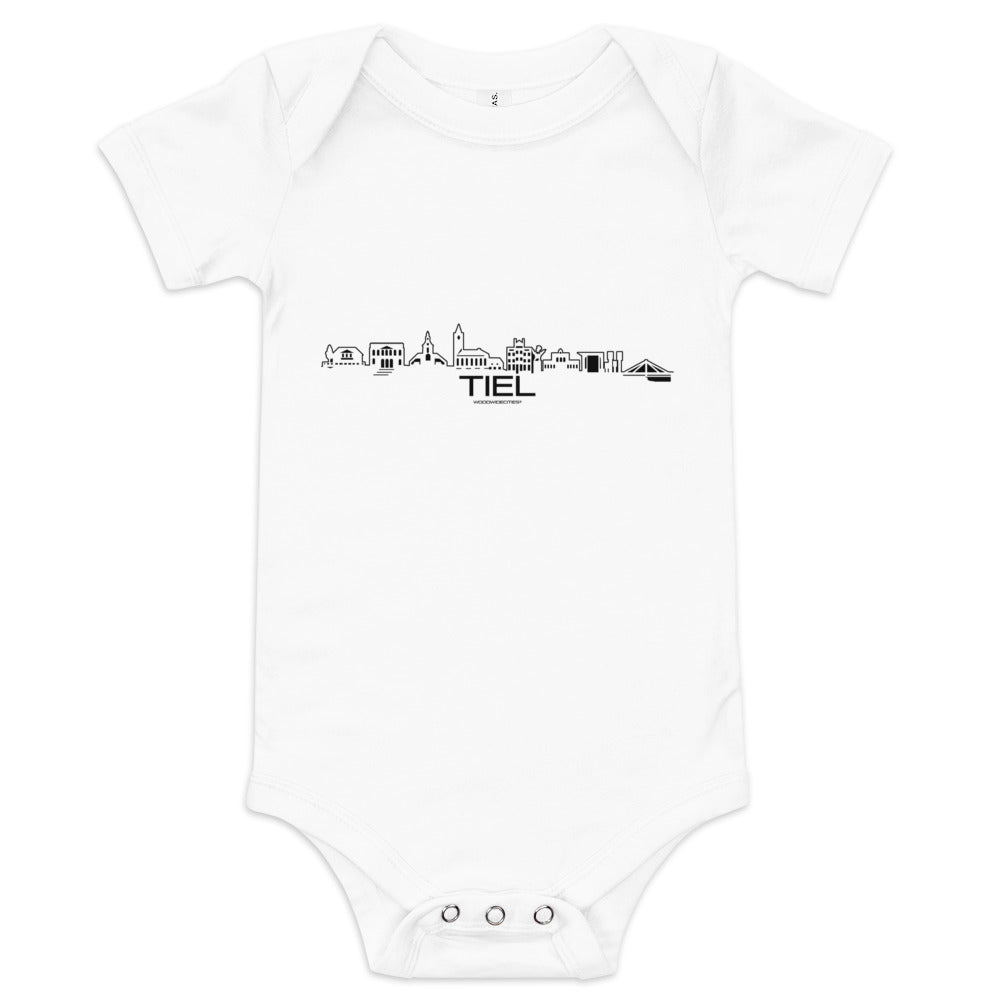 Baby Rompertje Tiel White 3-6m houten cadeau decoratie relatiegeschenk van WoodWideCities