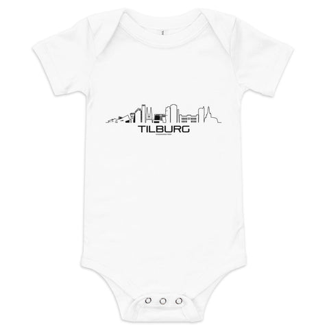 Baby Rompertje Tilburg White 3-6m houten cadeau decoratie relatiegeschenk van WoodWideCities