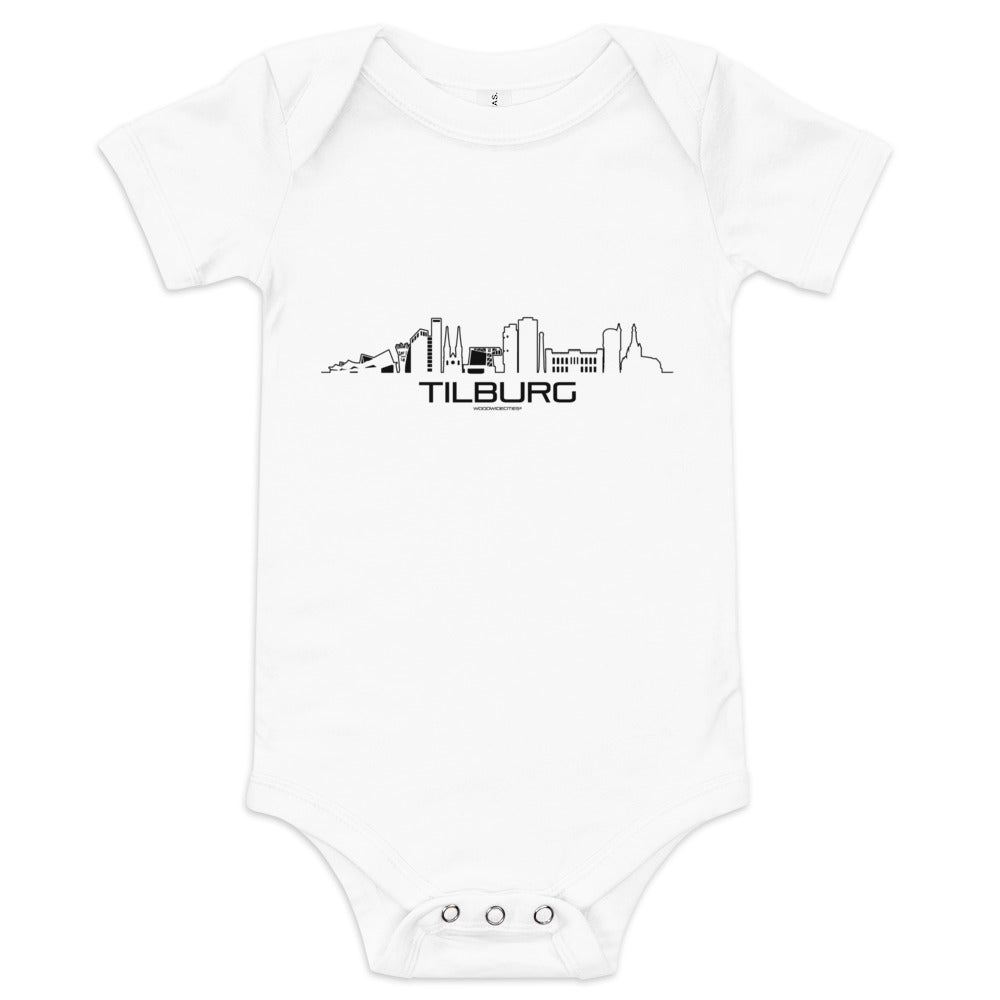 Baby Rompertje Tilburg White 3-6m houten cadeau decoratie relatiegeschenk van WoodWideCities