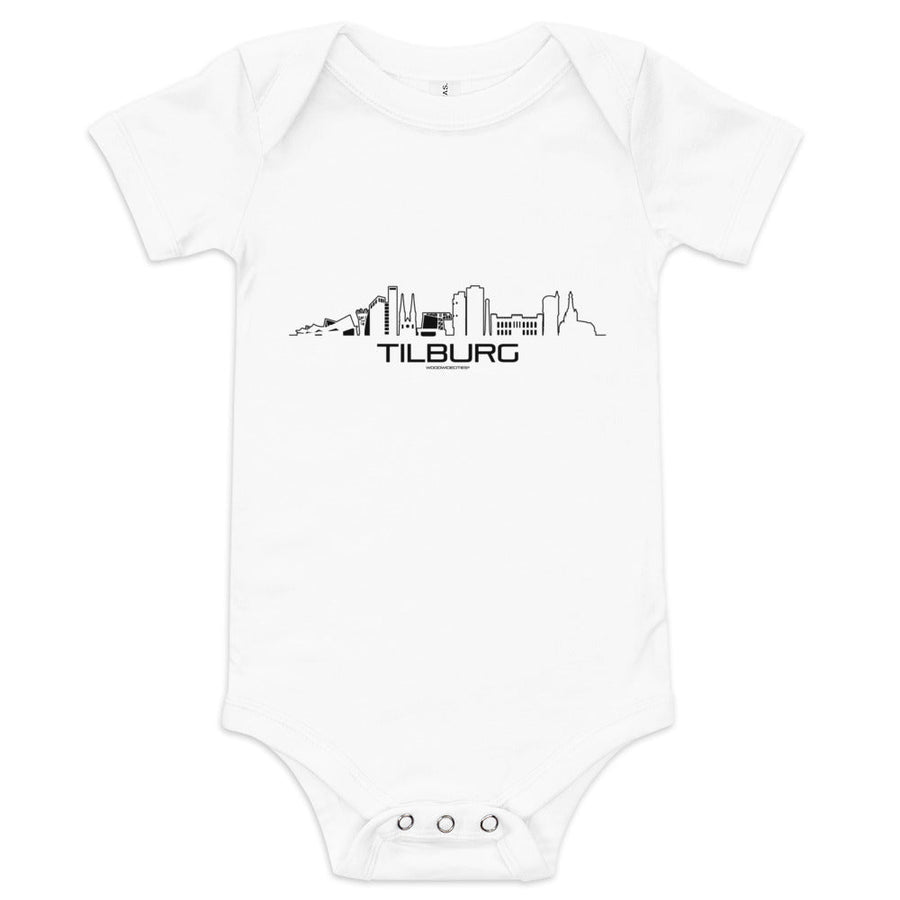 Baby Rompertje Tilburg White 3-6m houten cadeau decoratie relatiegeschenk van WoodWideCities