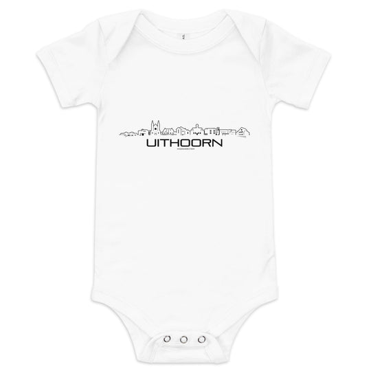 Baby Rompertje Uithoorn White 3-6m houten cadeau decoratie relatiegeschenk van WoodWideCities