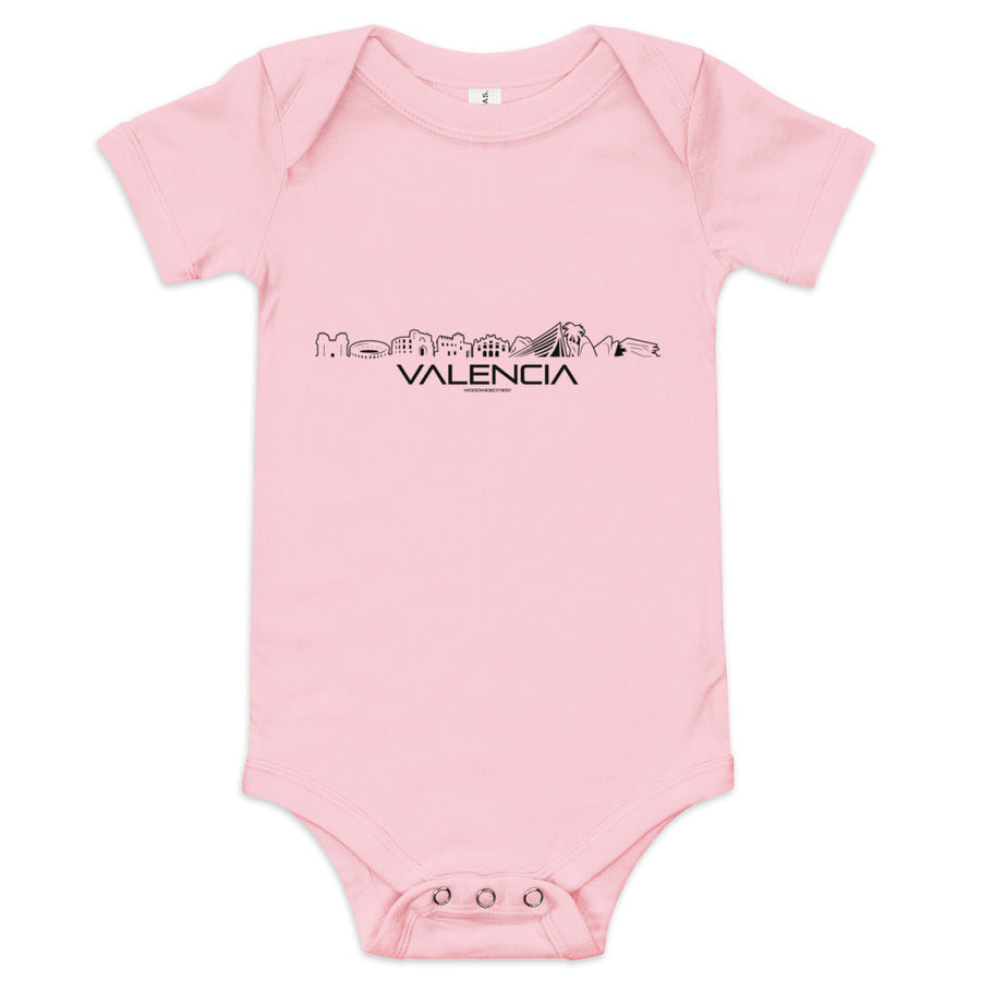 Baby Rompertje Valencia Pink 3-6m houten cadeau decoratie relatiegeschenk van WoodWideCities