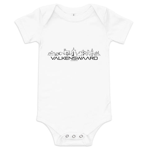 Baby Rompertje Valkenswaard White 3-6m houten cadeau decoratie relatiegeschenk van WoodWideCities