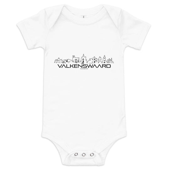 Baby Rompertje Valkenswaard White 3-6m houten cadeau decoratie relatiegeschenk van WoodWideCities