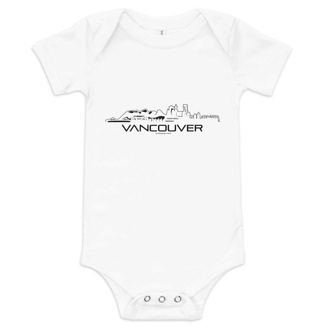 Baby Rompertje Vancouver Wit 3-6 m houten cadeau decoratie relatiegeschenk van WoodWideCities