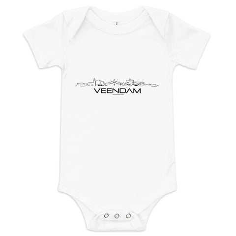 Baby Rompertje Veendam White 3-6m houten cadeau decoratie relatiegeschenk van WoodWideCities