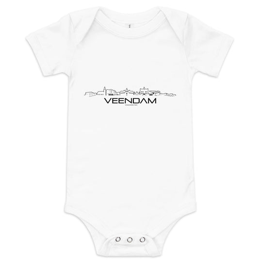 Baby Rompertje Veendam White 3-6m houten cadeau decoratie relatiegeschenk van WoodWideCities