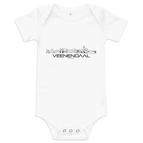 Baby Rompertje Veenendaal White 3-6m houten cadeau decoratie relatiegeschenk van WoodWideCities