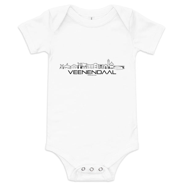 Baby Rompertje Veenendaal White 3-6m houten cadeau decoratie relatiegeschenk van WoodWideCities