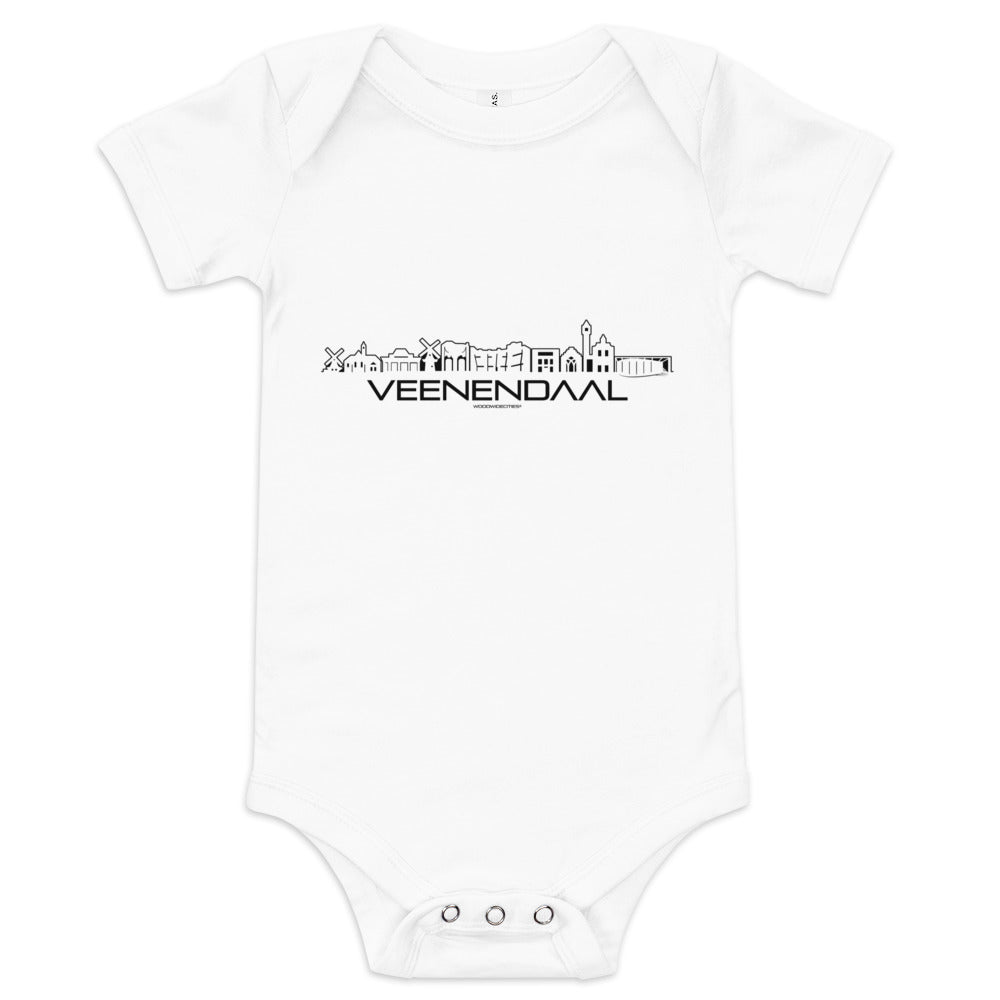 Baby Rompertje Veenendaal White 3-6m houten cadeau decoratie relatiegeschenk van WoodWideCities