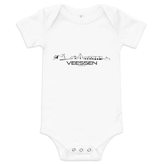 Baby Rompertje Veessen Wit 3-6 m houten cadeau decoratie relatiegeschenk van WoodWideCities