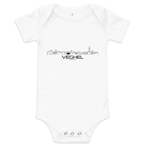 Baby Rompertje Veghel White 3-6m houten cadeau decoratie relatiegeschenk van WoodWideCities