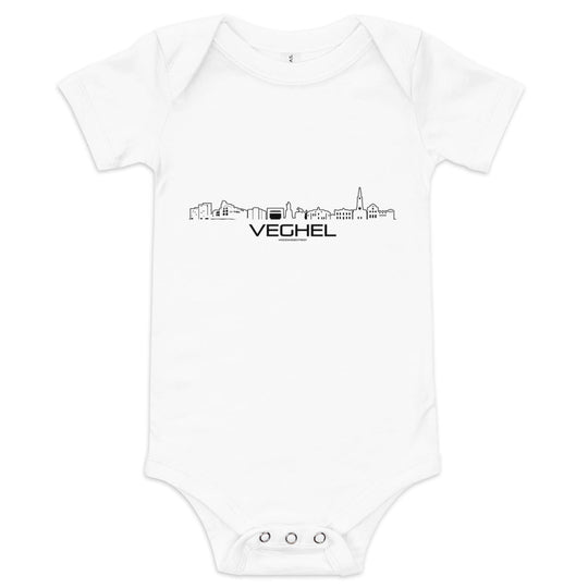 Baby Rompertje Veghel White 3-6m houten cadeau decoratie relatiegeschenk van WoodWideCities