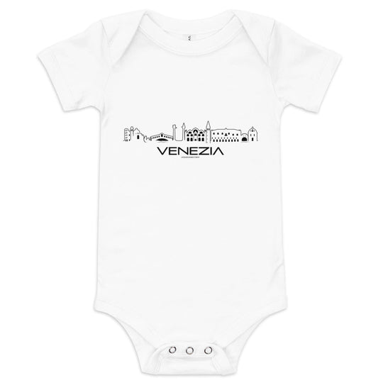 Baby Rompertje Venezia Wit 3-6 m houten cadeau decoratie relatiegeschenk van WoodWideCities