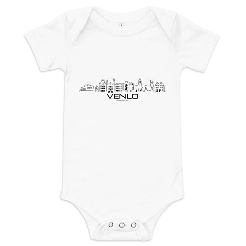 Baby Rompertje Venlo White 3-6m houten cadeau decoratie relatiegeschenk van WoodWideCities